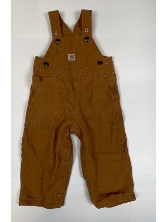 Carhartt Other - Carhartt Unisex 9M Brown Canvas Duck Bib Overalls Quilt Lined Infants 9 Months